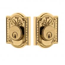 Nostalgic Warehouse 719167 - Nostalgic Warehouse Meadows Plate Double Cylinder Deadbolt in Polished Brass