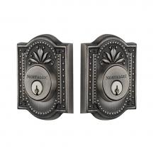 Nostalgic Warehouse 719172 - Nostalgic Warehouse Meadows Plate Double Cylinder Deadbolt in Antique Pewter