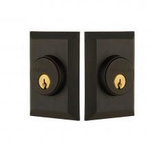 Nostalgic Warehouse 719190 - Nostalgic Warehouse New York Plate Double Cylinder Deadbolt in Oil_Rubbed Bronze