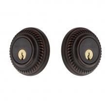 Nostalgic Warehouse 719214 - Nostalgic Warehouse Rope Rosette Double Cylinder Deadbolt in Timeless Bronze