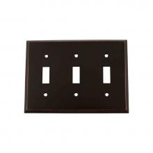 Nostalgic Warehouse 719628 - Nostalgic Warehouse New York Switch Plate with Triple Toggle in Timeless Bronze