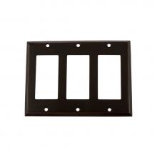 Nostalgic Warehouse 719631 - Nostalgic Warehouse New York Switch Plate with Triple Rocker in Timeless Bronze