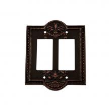 Nostalgic Warehouse 719642 - Nostalgic Warehouse Meadows Switch Plate with Double Rocker in Timeless Bronze