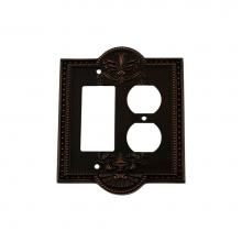 Nostalgic Warehouse 719648 - Nostalgic Warehouse Meadows Switch Plate with Rocker and Outlet in Timeless Bronze