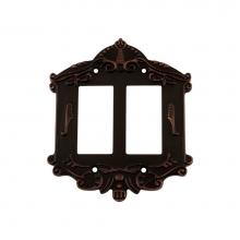 Nostalgic Warehouse 719654 - Nostalgic Warehouse Victorian Switch Plate with Double Rocker in Timeless Bronze