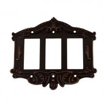 Nostalgic Warehouse 719655 - Nostalgic Warehouse Victorian Switch Plate with Triple Rocker in Timeless Bronze