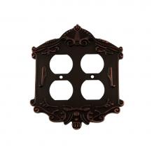 Nostalgic Warehouse 719657 - Nostalgic Warehouse Victorian Switch Plate with Double Outlet in Timeless Bronze