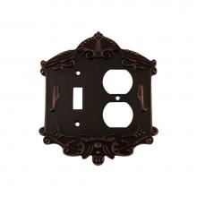 Nostalgic Warehouse 719659 - Nostalgic Warehouse Victorian Switch Plate with Toggle and Outlet in Timeless Bronze