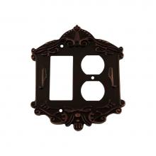 Nostalgic Warehouse 719660 - Nostalgic Warehouse Victorian Switch Plate with Rocker and Outlet in Timeless Bronze