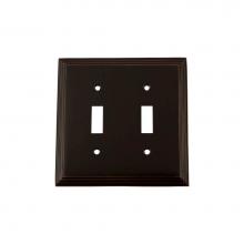 Nostalgic Warehouse 719663 - Nostalgic Warehouse Deco Switch Plate with Double Toggle in Timeless Bronze