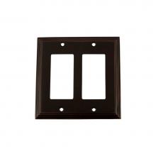 Nostalgic Warehouse 719666 - Nostalgic Warehouse Deco Switch Plate with Double Rocker in Timeless Bronze