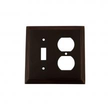 Nostalgic Warehouse 719671 - Nostalgic Warehouse Deco Switch Plate with Toggle and Outlet in Timeless Bronze