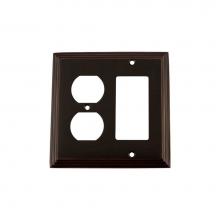 Nostalgic Warehouse 719672 - Nostalgic Warehouse Deco Switch Plate with Rocker and Outlet in Timeless Bronze