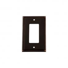 Nostalgic Warehouse 719677 - Nostalgic Warehouse Rope Switch Plate with Single Rocker in Timeless Bronze