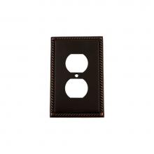 Nostalgic Warehouse 719680 - Nostalgic Warehouse Rope Switch Plate with Outlet in Timeless Bronze