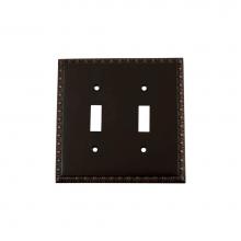 Nostalgic Warehouse 719687 - Nostalgic Warehouse Egg & Dart Switch Plate with Double Toggle in Timeless Bronze