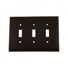 Nostalgic Warehouse 719688 - Nostalgic Warehouse Egg & Dart Switch Plate with Triple Toggle in Timeless Bronze