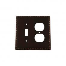 Nostalgic Warehouse 719695 - Nostalgic Warehouse Egg & Dart Switch Plate with Toggle and Outlet in Timeless Bronze