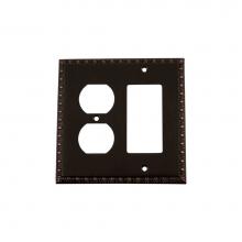 Nostalgic Warehouse 719696 - Nostalgic Warehouse Egg & Dart Switch Plate with Rocker and Outlet in Timeless Bronze