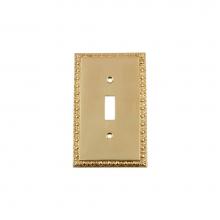 Nostalgic Warehouse 719974 - Nostalgic Warehouse Egg & Dart Switch Plate with Single Toggle in Polished Brass