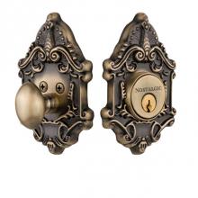 Nostalgic Warehouse 726001 - Nostalgic Warehouse Victorian Plate Single Cylinder Deadbolt in Antique Brass