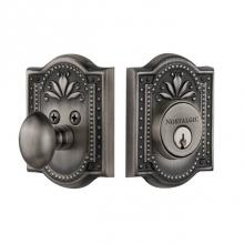 Nostalgic Warehouse 726063 - Nostalgic Warehouse Meadows Plate Single Cylinder Deadbolt in Antique Pewter