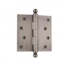 Nostalgic Warehouse 728358 - Nostalgic Warehouse 4'' Ball Tip Residential Hinge with Square Corners in Antique Pewter