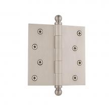 Nostalgic Warehouse 728361 - Nostalgic Warehouse 4'' Ball Tip Residential Hinge with Square Corners in Satin Nickel