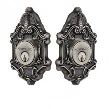 Nostalgic Warehouse 733017 - Nostalgic Warehouse Victorian Plate Double Cylinder Deadbolt in Antique Pewter