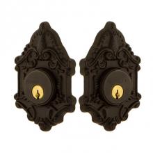 Nostalgic Warehouse 733018 - Nostalgic Warehouse Victorian Plate Double Cylinder Deadbolt in Oil-Rubbed Bronze