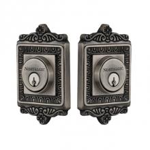 Nostalgic Warehouse 733037 - Nostalgic Warehouse Egg & Dart Plate Double Cylinder Deadbolt in Antique Pewter