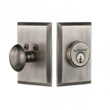 Nostalgic Warehouse 733266 - Nostalgic Warehouse New York Plate Single Cylinder Deadbolt in Antique Pewter