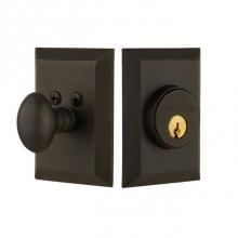 Nostalgic Warehouse 733267 - Nostalgic Warehouse New York Plate Single Cylinder Deadbolt in Oil-Rubbed Bronze