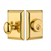 Nostalgic Warehouse 733274 - Nostalgic Warehouse New York Plate Single Cylinder Deadbolt in Polished Brass