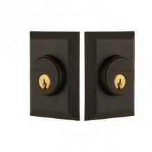 Nostalgic Warehouse 733279 - Nostalgic Warehouse New York Plate Double Cylinder Deadbolt in Oil-Rubbed Bronze