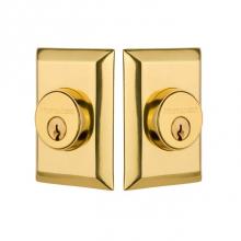 Nostalgic Warehouse 733280 - Nostalgic Warehouse New York Plate Double Cylinder Deadbolt in Polished Brass