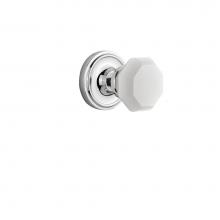 Nostalgic Warehouse 747954 - Nostalgic Warehouse Classic Rosette Passage Waldorf White Milk Glass Knob in Bright Chrome