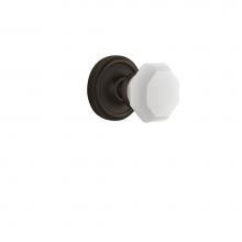 Nostalgic Warehouse 747974 - Nostalgic Warehouse Classic Rosette Passage Waldorf White Milk Glass Knob in Oil-Rubbed Bronze