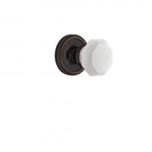 Nostalgic Warehouse 747977 - Nostalgic Warehouse Classic Rosette Passage Waldorf White Milk Glass Knob in Timeless Bronze