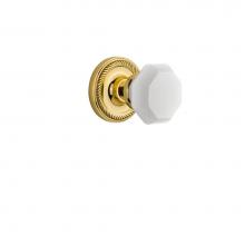 Nostalgic Warehouse 748230 - Nostalgic Warehouse Rope Rosette Passage Waldorf White Milk Glass Knob in Unlacquered Brass