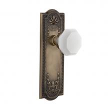 Nostalgic Warehouse 748587 - Nostalgic Warehouse Meadows Plate Single Dummy Waldorf White Milk Glass Knob in Antique Brass