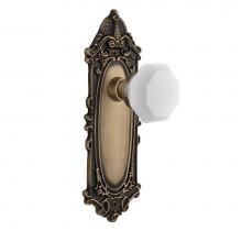 Nostalgic Warehouse 748630 - Nostalgic Warehouse Victorian Plate Single Dummy Waldorf White Milk Glass Knob in Antique Brass