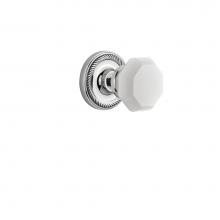 Nostalgic Warehouse 749142 - Nostalgic Warehouse Rope Rosette Privacy Waldorf White Milk Glass Knob in Bright Chrome