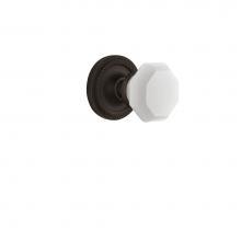 Nostalgic Warehouse 749162 - Nostalgic Warehouse Rope Rosette Privacy Waldorf White Milk Glass Knob in Oil-Rubbed Bronze