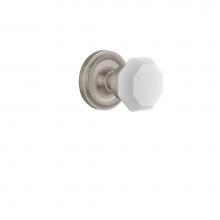 Nostalgic Warehouse 749164 - Nostalgic Warehouse Rope Rosette Privacy Waldorf White Milk Glass Knob in Satin Nickel