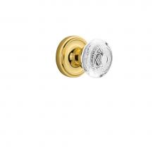 Nostalgic Warehouse 750110 - Nostalgic Warehouse Classic Rosette Passage Crystal Egg & Dart Knob in Unlacquered Brass