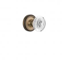 Nostalgic Warehouse 751028 - Nostalgic Warehouse Classic Rosette Privacy Crystal Egg & Dart Knob in Antique Brass