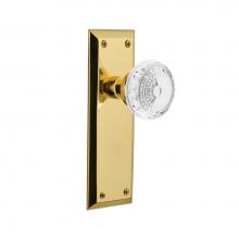 Nostalgic Warehouse 751910 - Nostalgic Warehouse New York Plate Single Dummy Crystal Meadows Knob in Unlacquered Brass