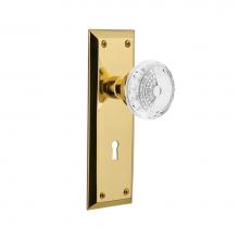 Nostalgic Warehouse 751923 - Nostalgic Warehouse New York Plate Single Dummy with Keyhole Crystal Meadows Knob in Unlacquered B