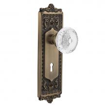 Nostalgic Warehouse 751926 - Nostalgic Warehouse Egg & Dart Plate Single Dummy with Keyhole Crystal Meadows Knob in Antique